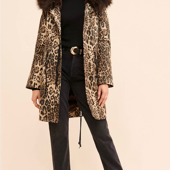 Alec Les Filles Leopard Coat Small - Picture 3 of 4